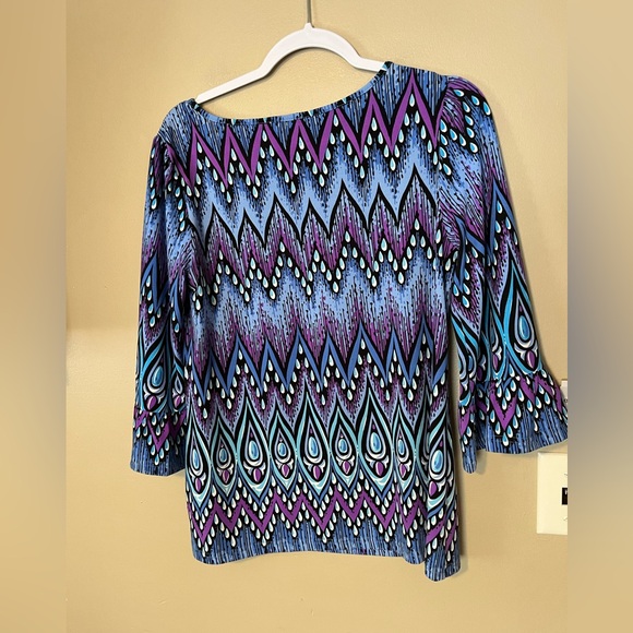 Bob Mackie Wearable Art Quarter Sleeve Top - Picture 6 of 6